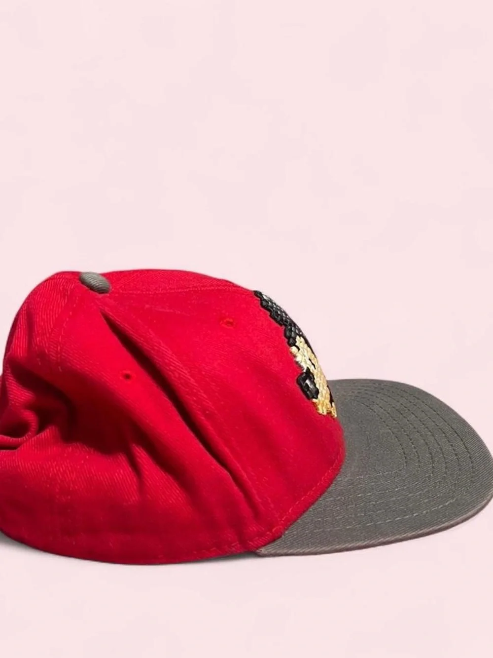Kids Disney Red and Black Embroidered Mickey Mouse Cap